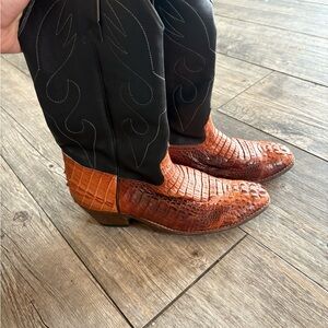 Dan Post Black and Brown Crocodile Western Boots